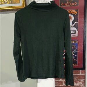 Old Navy Dark Green Ribbed Mock Neck Top